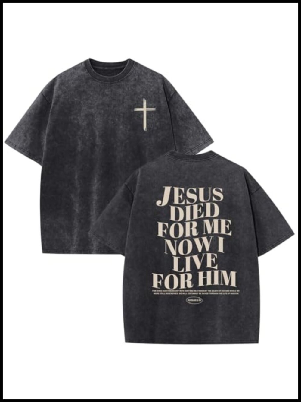 Men's Christian Jesus Graphic T-Shirt Acid Wash Cotton Crew Neck Tee